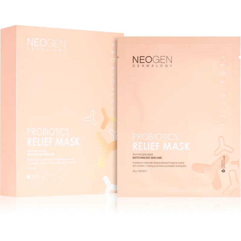 Neogen Dermalogy Probiotics Relief Mask nyugtató hatású gézmaszk probiotikumokkal 5 db