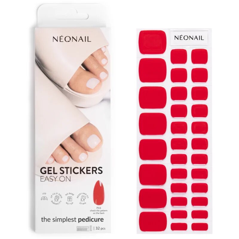 NeoNail Easy On Gel Stickers körömmatrica UV-/LED-lámpa használatával árnyalat P03 32 db