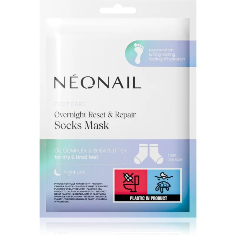 NeoNail Foot Care Overnight Reset & Repair Socks Mask regeneráló lábmaszk zokniban éjszakára 1 pár