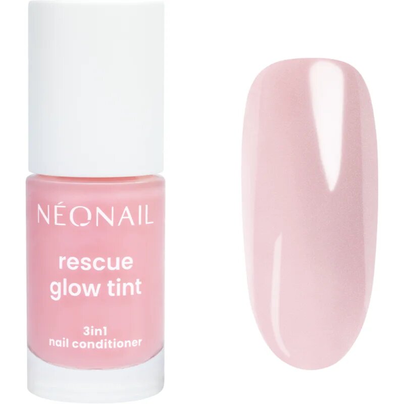 NeoNail Rescue Glow Tint 3in1 Nail Conditioner ápoló körömlakk árnyalat Glitter Rose 7.2 ml
