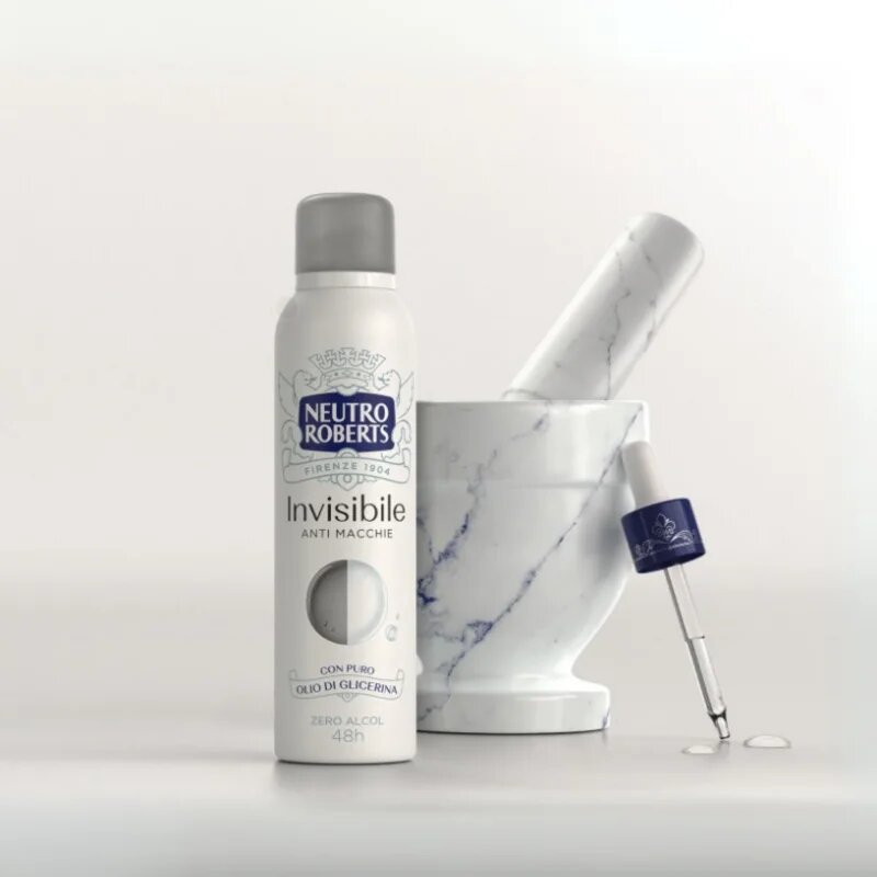 Neutro Roberts Invisible Anti Macchie frissítő spray dezodor 48 órás hatás 150 ml