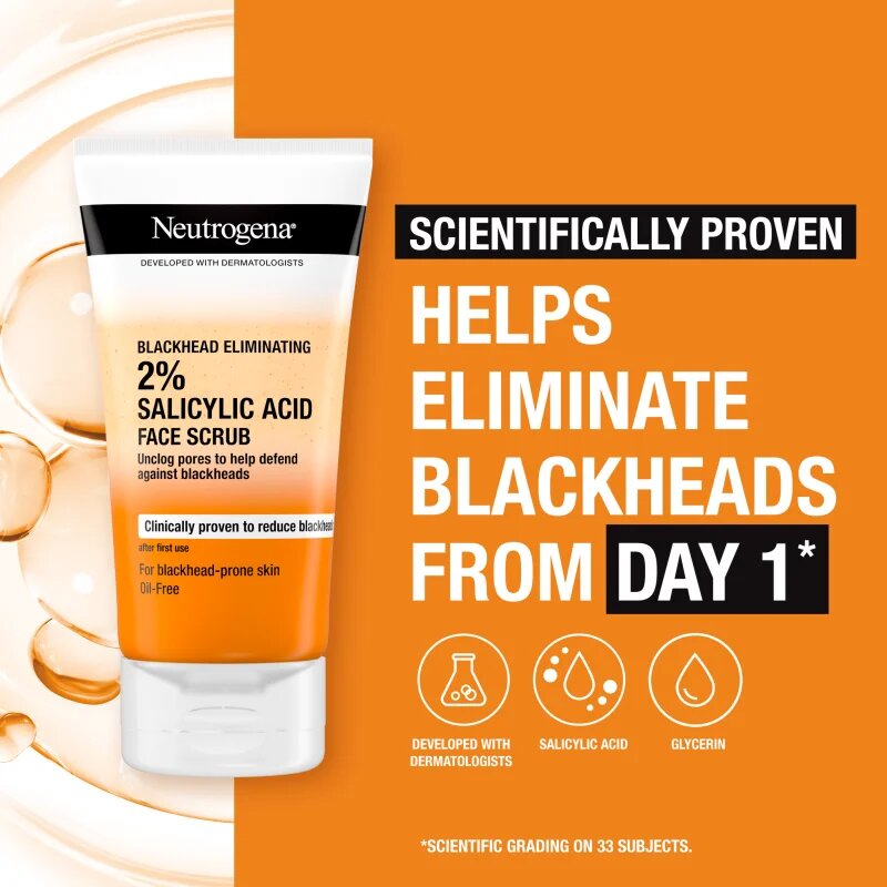 Neutrogena Blackhead Eliminating peeling a mitesszerek ellen 150 ml