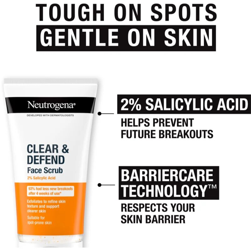 Neutrogena Clear & Defend peeling szalicilsavval 150 ml