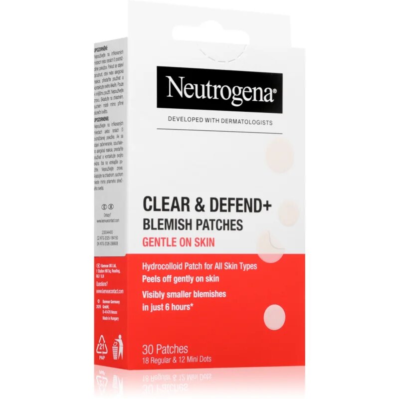 Neutrogena Clear & Defend+ tapasz problémás bőrre az érzékeny arcbőrre 30 db