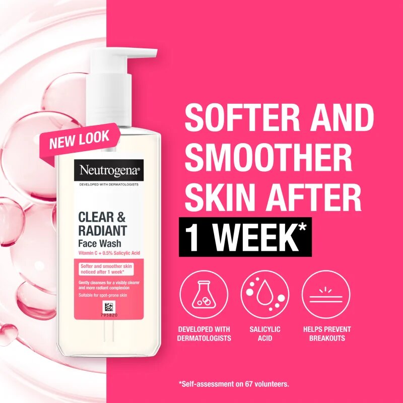 Neutrogena Clear & Radiant tisztító gél 200 ml