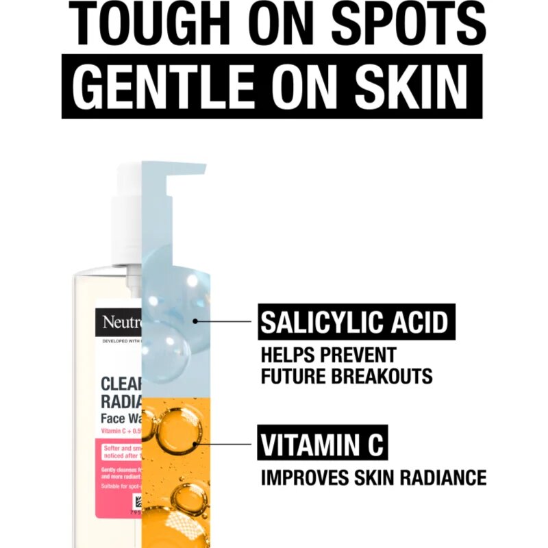 Neutrogena Clear & Radiant tisztító gél 200 ml