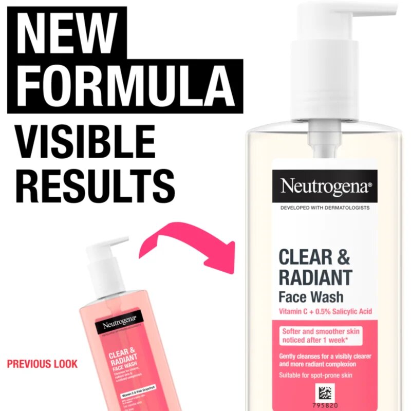 Neutrogena Clear & Radiant tisztító gél 200 ml