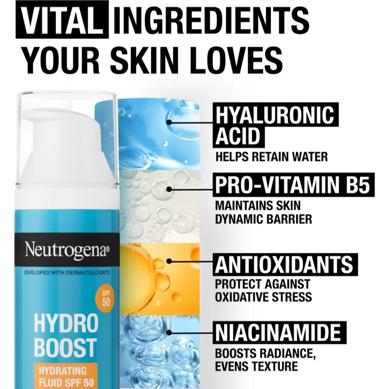 Neutrogena Hydro Boost® gyengéd hidratáló fluid SPF 50 50 ml