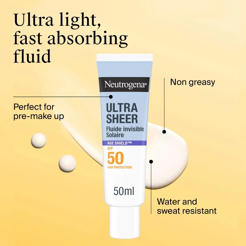 Neutrogena Ultra Sheer Age Shield ultra könnyű fluid SPF 50 50 ml