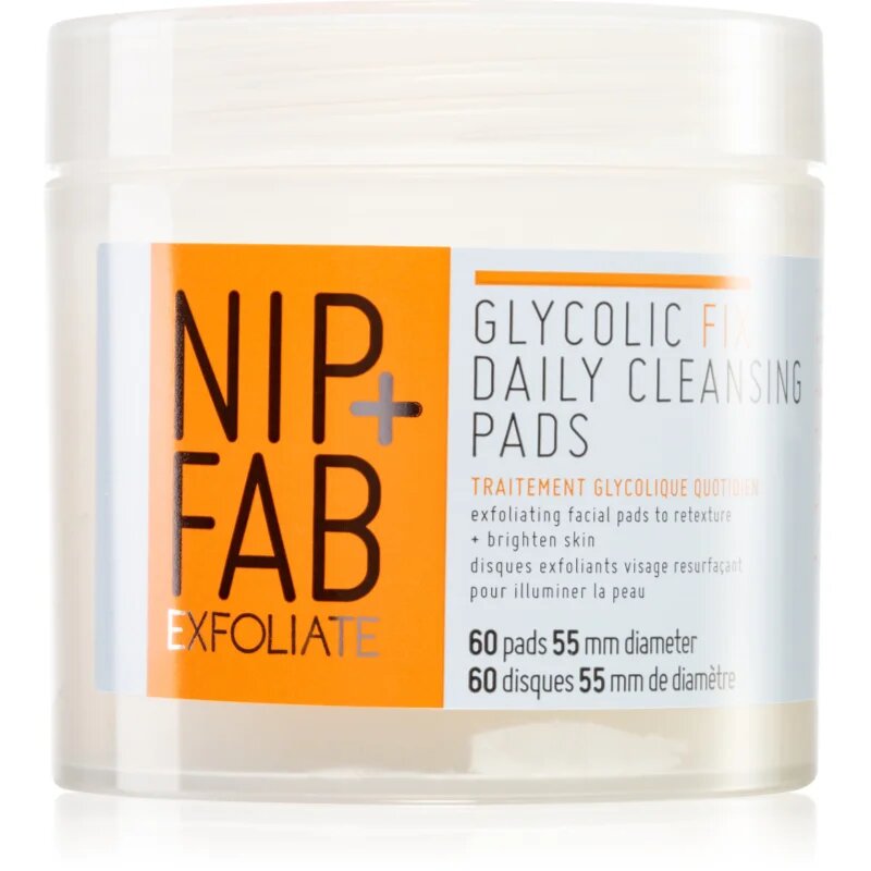 NIP+FAB Glycolic Fix tisztító vattakorong 60 db