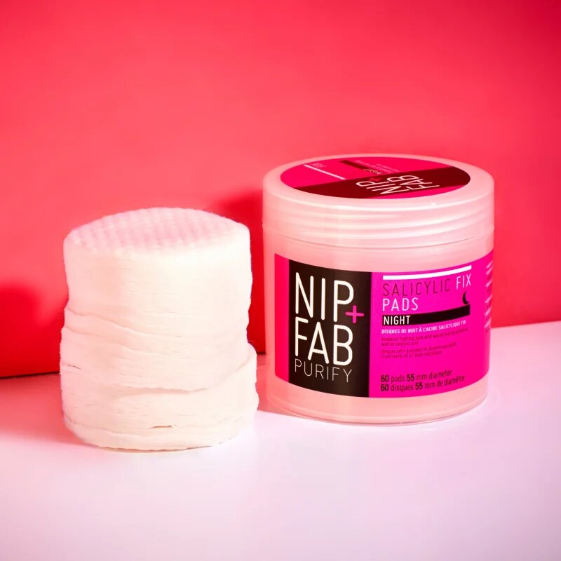 NIP+FAB Salicylic Fix tisztító vattakorong éjszakára 60 db