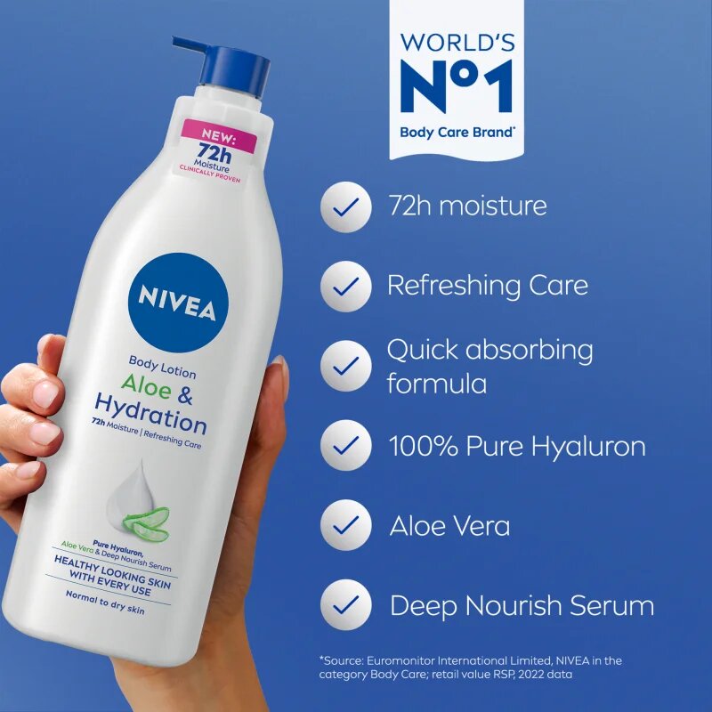 Nivea Aloe & Hydration hidratáló testápoló tej aloe verával 625 ml