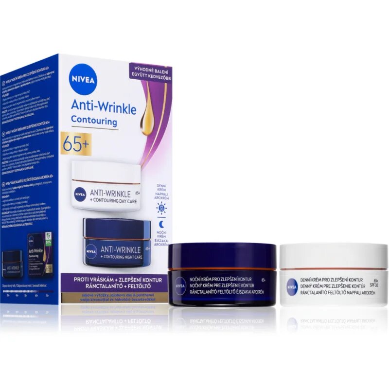 Nivea Anti-Wrinkle Contouring takarékos kiszerelés a vonalak kisimítására 65+