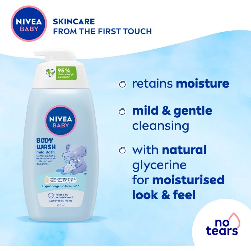 Nivea BABY gyengéd tusfürdő gél 450 ml