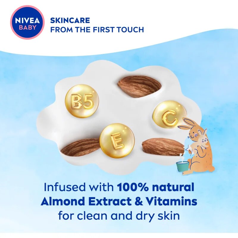 Nivea BABY Pure Water frissítő nedves törlőkendők 57 db