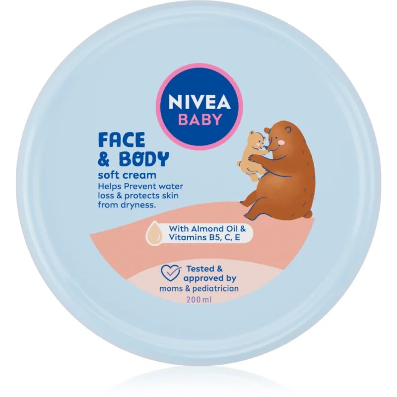 Nivea BABY Soft hidratáló krém arcra és testre 200 ml