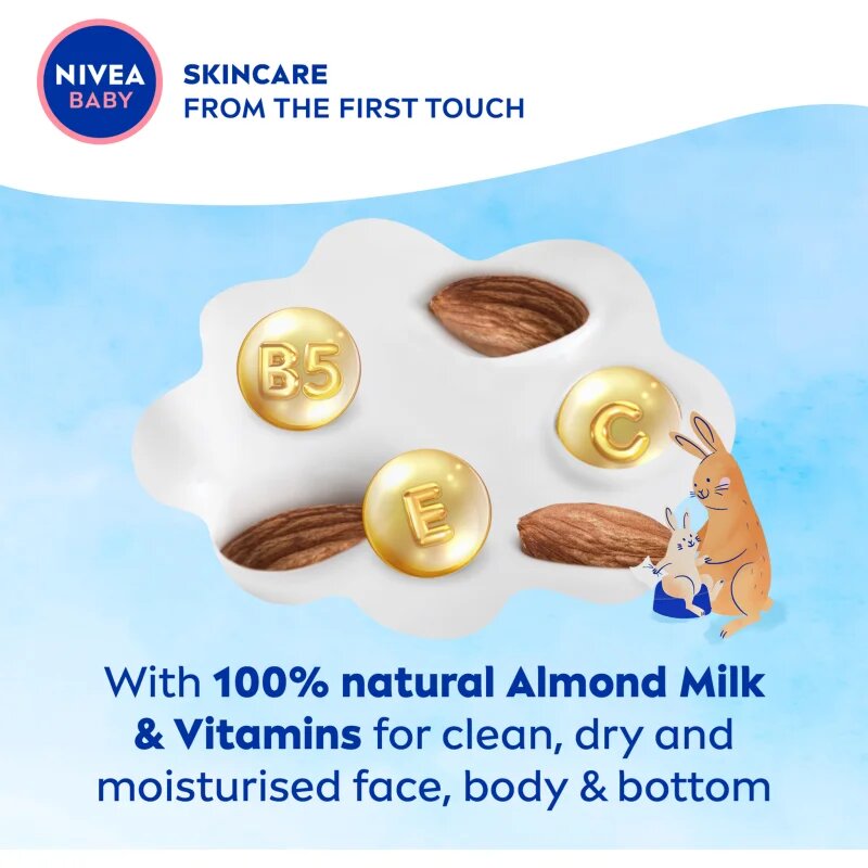 Nivea BABY Toddies nedves törlőkendők gyermekeknek 57 db