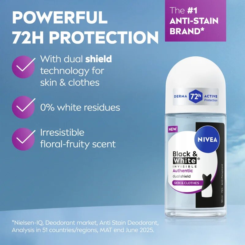 Nivea Black & White Authentic golyós izzadásgátló 50 ml