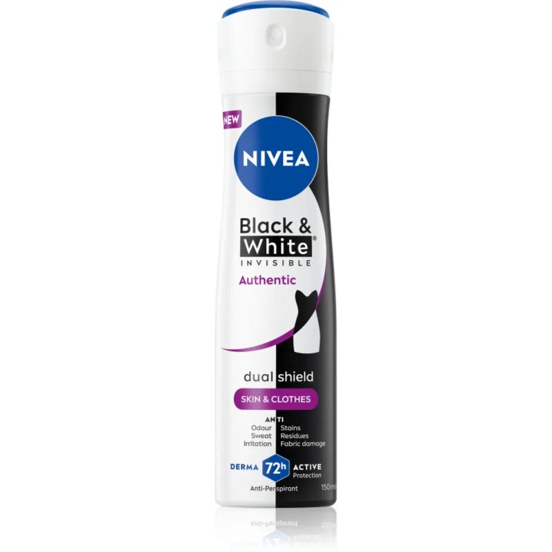 Nivea Black & White Authentic izzadásgátló spray 72 óra 150 ml