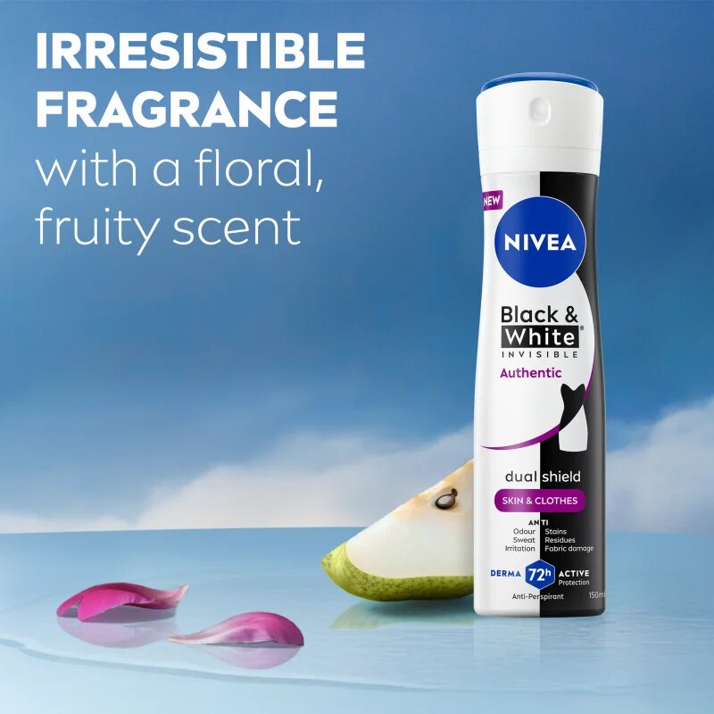 Nivea Black & White Authentic izzadásgátló spray 72 óra 150 ml