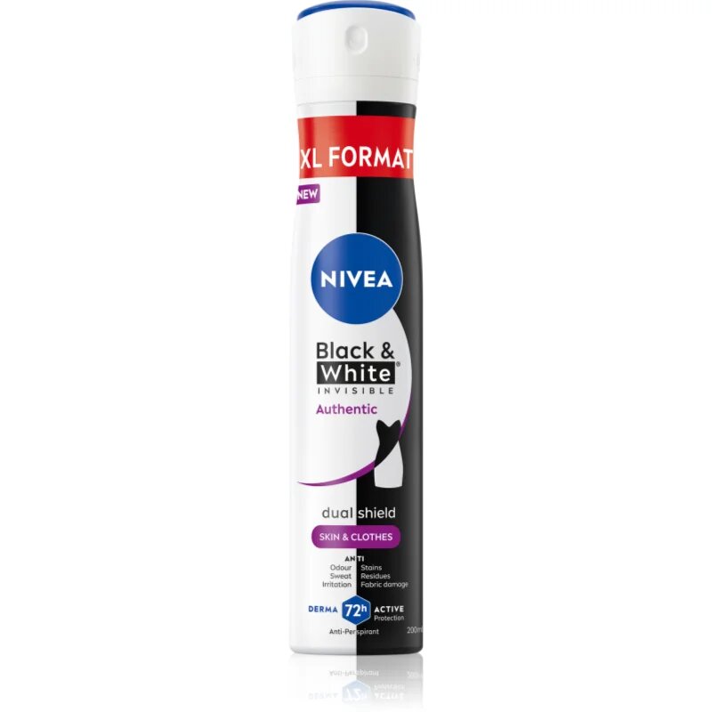 Nivea Black & White Authentic izzadásgátló spray 72 óra 200 ml