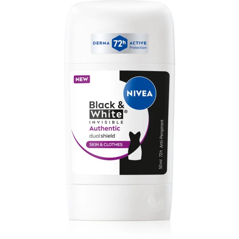 Nivea Black & White Authentic izzadásgátló stift 72 óra 50 ml