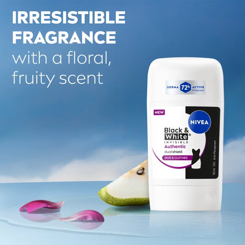 Nivea Black & White Authentic izzadásgátló stift 72 óra 50 ml