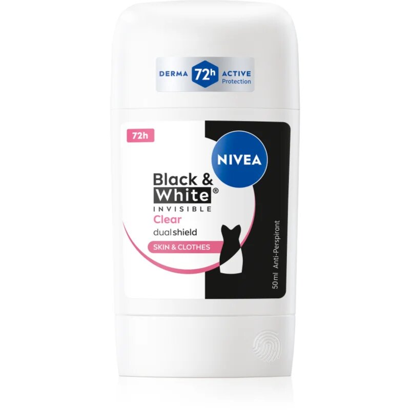 Nivea Black & White Invisible Clear izzadásgátló stift 50 ml