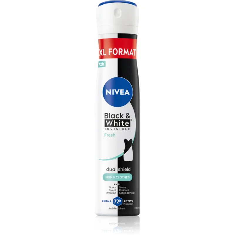 Nivea Black & White Invisible Fresh izzadásgátló spray hölgyeknek 200 ml