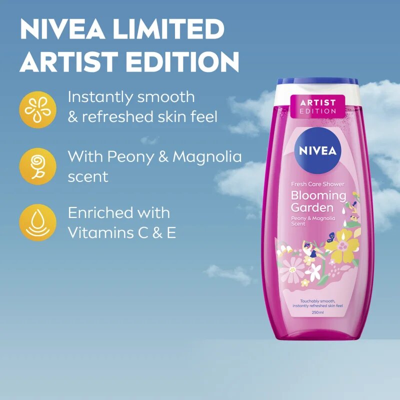 Nivea Blooming Garden hidratáló tusoló gél 250 ml