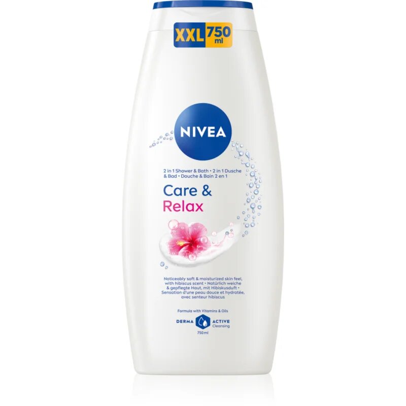 Nivea Care & Relax habfürdő és tusfürdő gél 2 in 1 750 ml