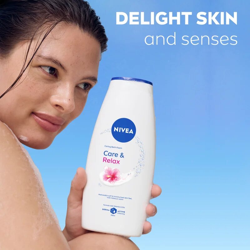 Nivea Care & Relax habfürdő és tusfürdő gél 2 in 1 750 ml