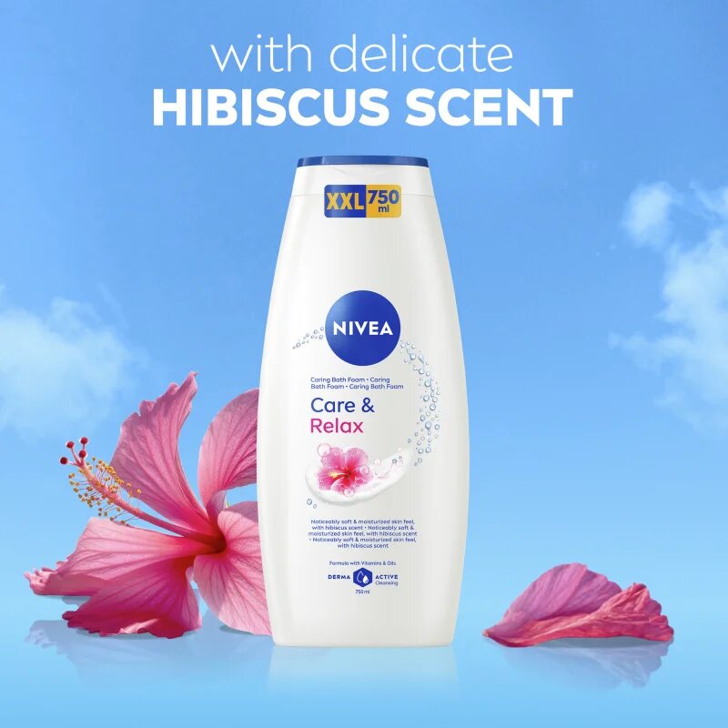 Nivea Care & Relax habfürdő és tusfürdő gél 2 in 1 750 ml