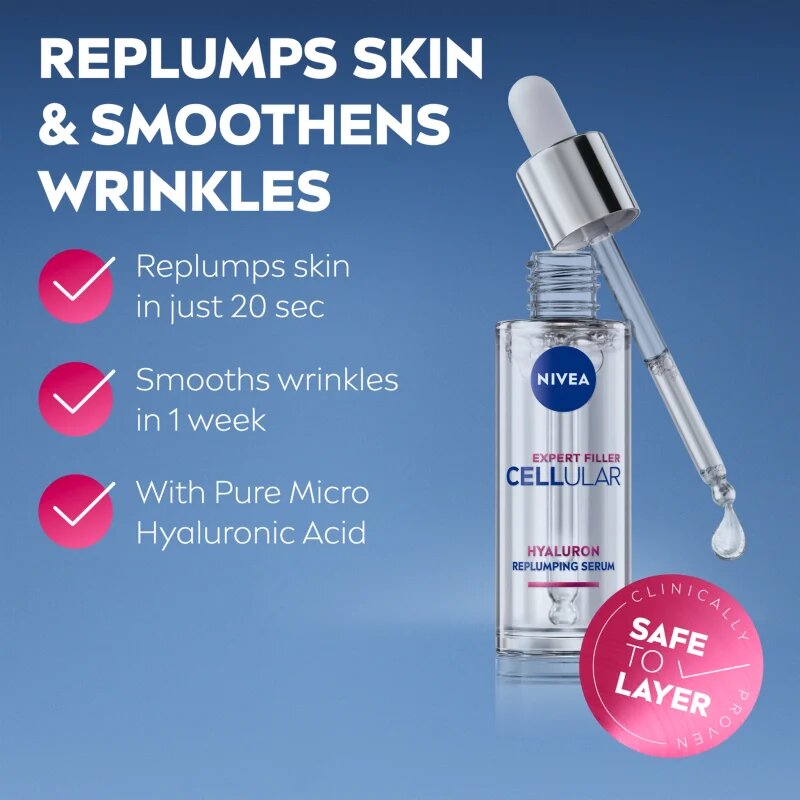Nivea Cellular Expert Filler feszesítő szérum hialuronsavval 30 ml
