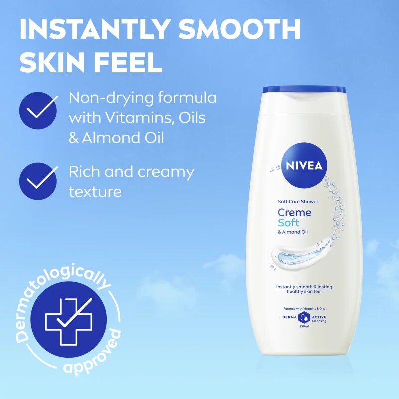 Nivea Creme Soft ápoló tusoló gél 50 ml