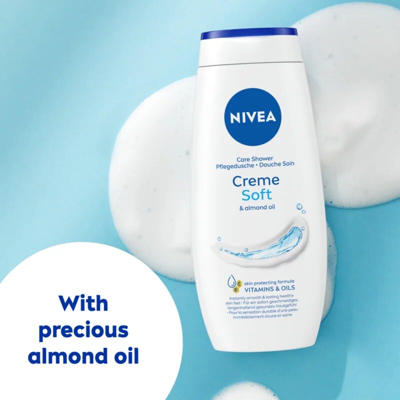 Nivea Creme Soft ápoló tusoló gél takarékos kiszerelés 2 x 500 ml