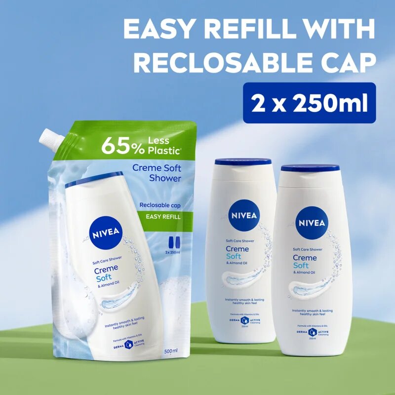 Nivea Creme Soft krémes tusoló gél utántöltő 500 ml