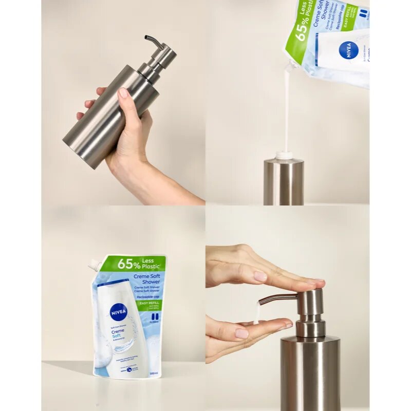Nivea Creme Soft krémes tusoló gél utántöltő 500 ml