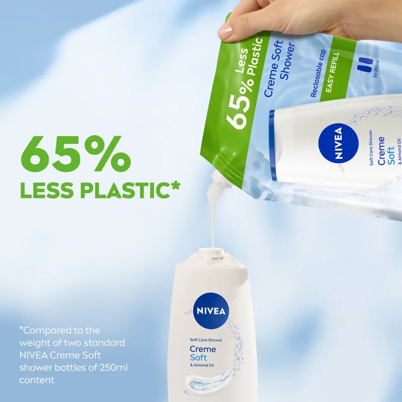 Nivea Creme Soft krémes tusoló gél utántöltő 500 ml