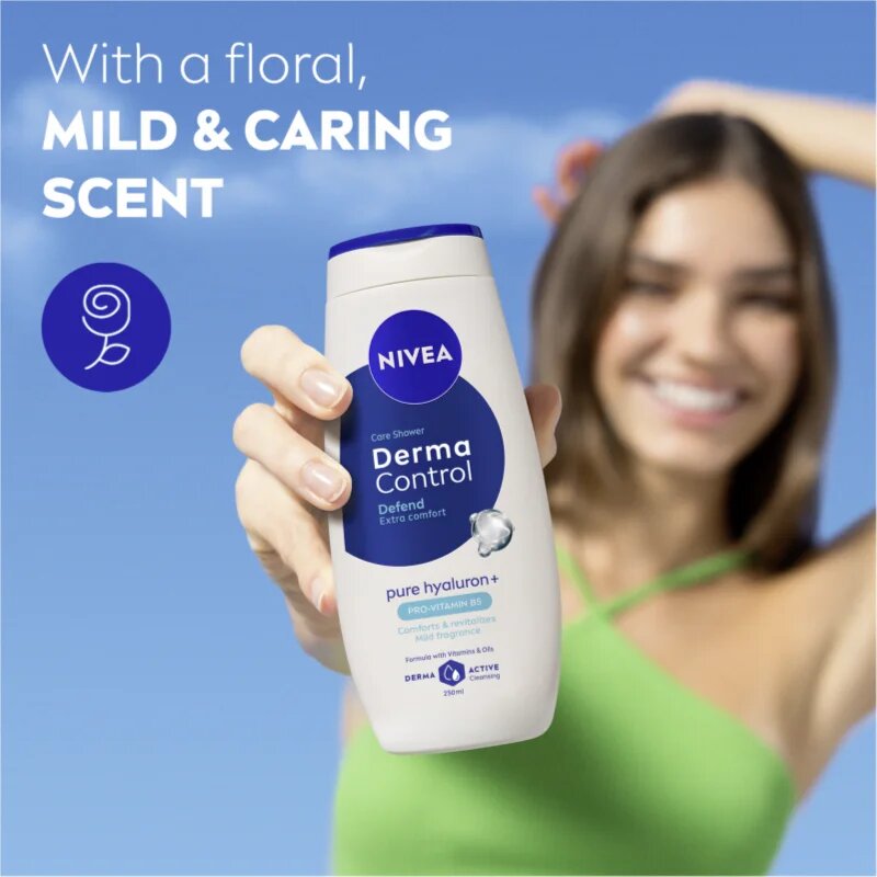 Nivea Derma Control Defend ápoló tusoló gél hialuronsavval 500 ml