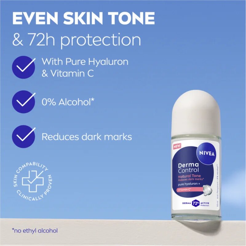 Nivea Derma Control Natural Tone golyós izzadásgátló a sötét foltok ellen 50 ml