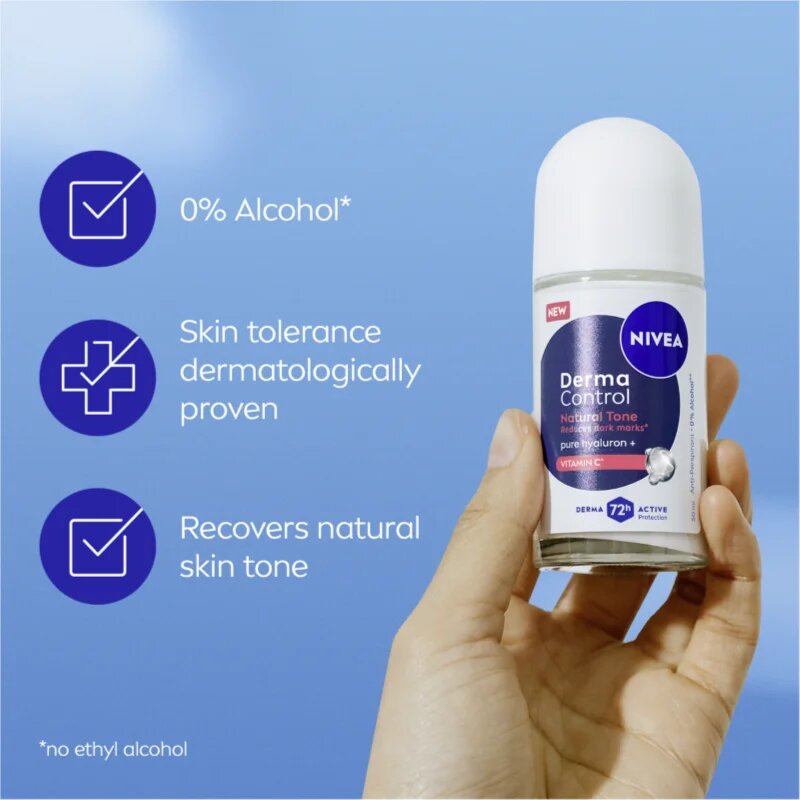 Nivea Derma Control Natural Tone golyós izzadásgátló a sötét foltok ellen 50 ml