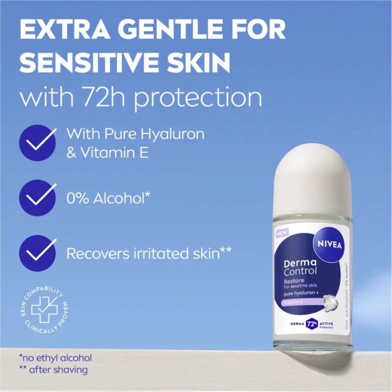 Nivea Derma Control Restore golyós izzadásgátló 72 óra 50 ml