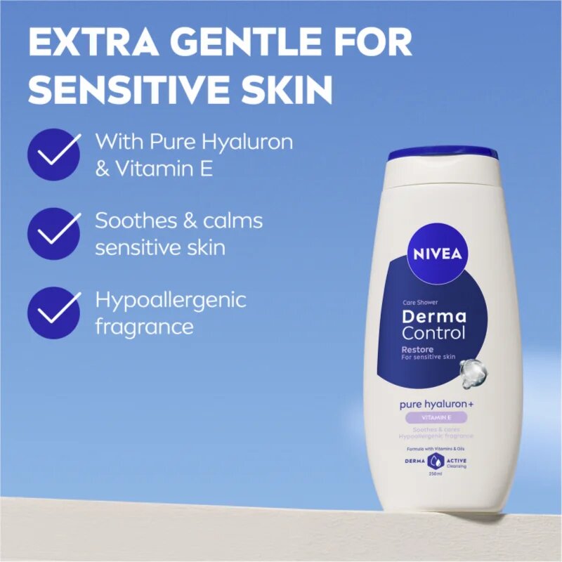 Nivea Derma Control Restore hidratáló tusoló gél hialuronsavval 250 ml