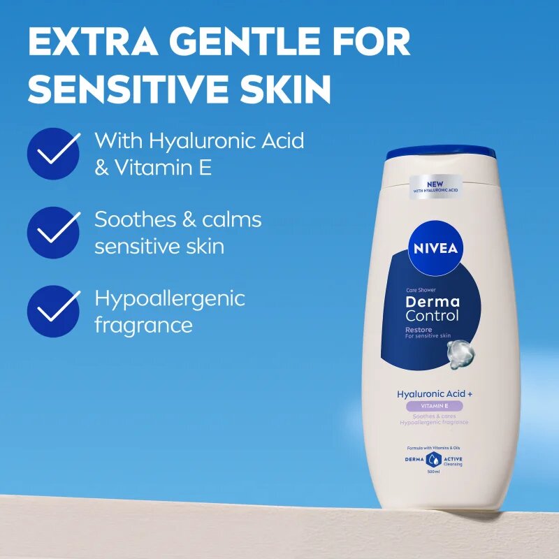 Nivea Derma Control Restore hidratáló tusoló gél hialuronsavval 500 ml
