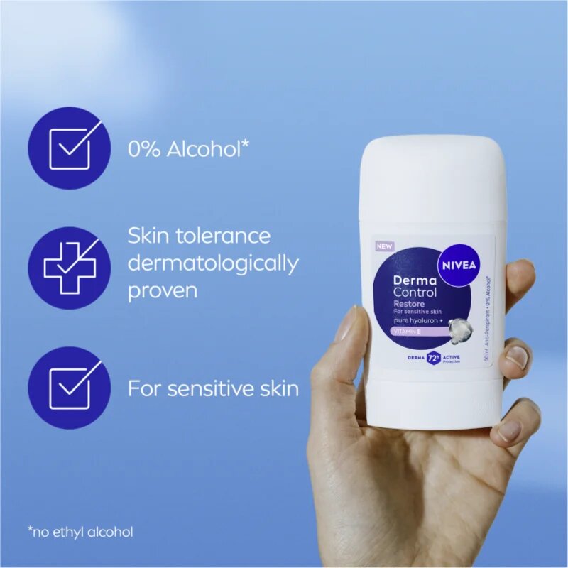 Nivea Derma Control Restore izzadásgátló stift az érzékeny bőrre 50 ml
