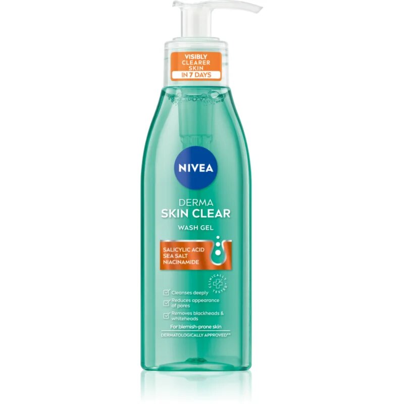 Nivea Derma Skin Clear tisztító gél az arcbőrre 150 ml