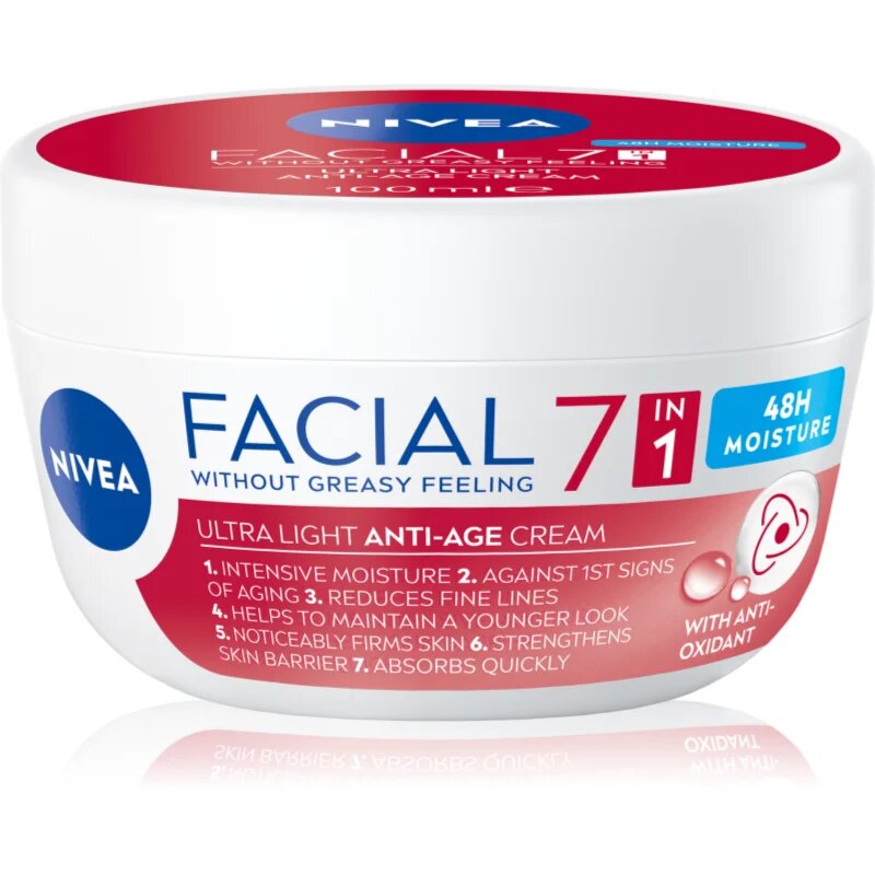Nivea Facial Anti-Age arckrém a bőröregedés első jeleinek eltüntetésére 7 in 1 100 ml