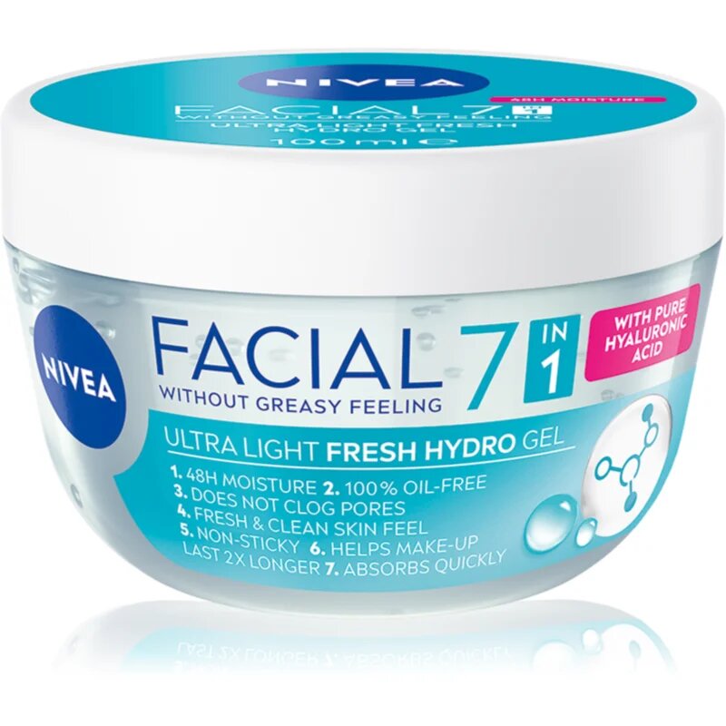 Nivea Facial Plumping Hydro Gel hidratáló gél arcra hialuronsavval 100 ml