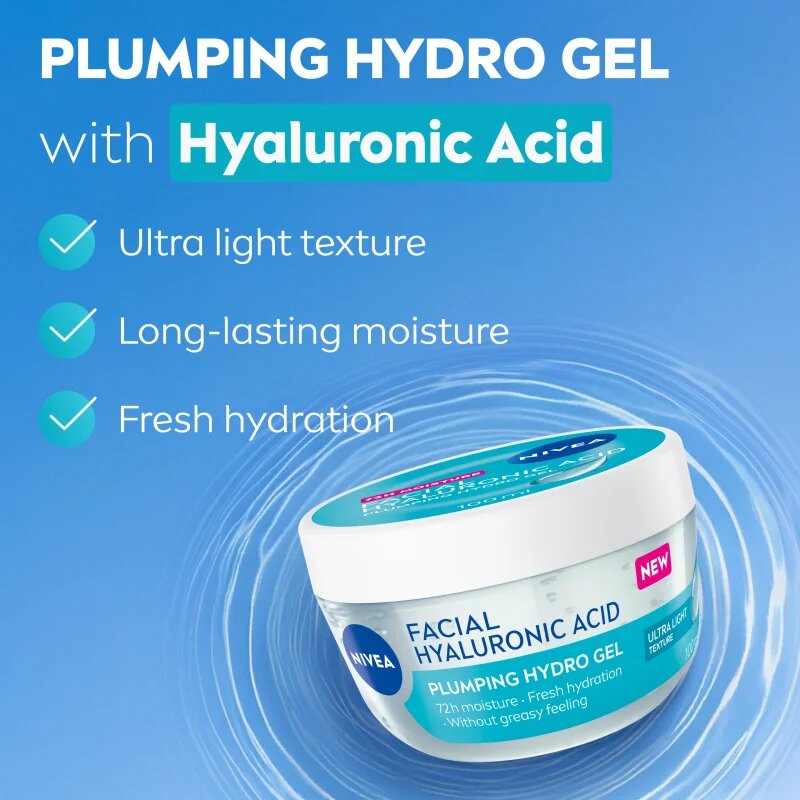 Nivea Facial Plumping Hydro Gel hidratáló gél arcra hialuronsavval 100 ml